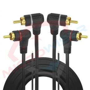 Angled 2RCA to 2RCA Cable